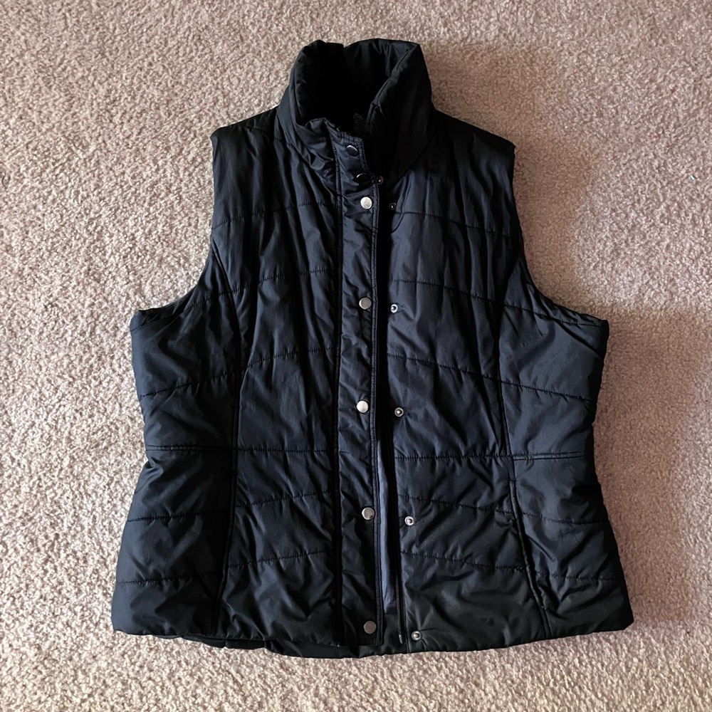 New York & Company Black Quilted Vest